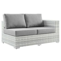 Modway Convene Outdoor Patio Right-Arm Loveseat in Light Gray Gray