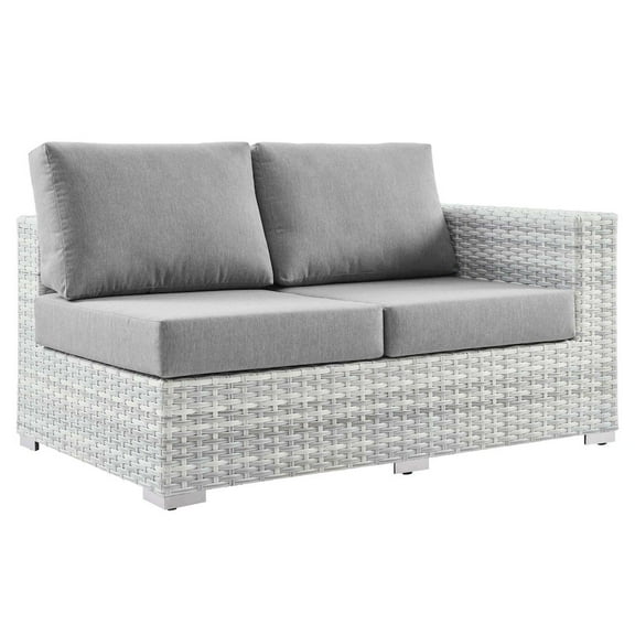 Modway Convene Outdoor Patio Right-Arm Loveseat in Light Gray Gray