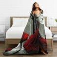 thumbnail image 5 of DouZhe Ultra-Soft Micro Fleece Lightweight Flannel Bed Blanket, Fable Wolf Girl Predator Print Cozy Warm Throw Blankets, 50"x40", 5 of 7