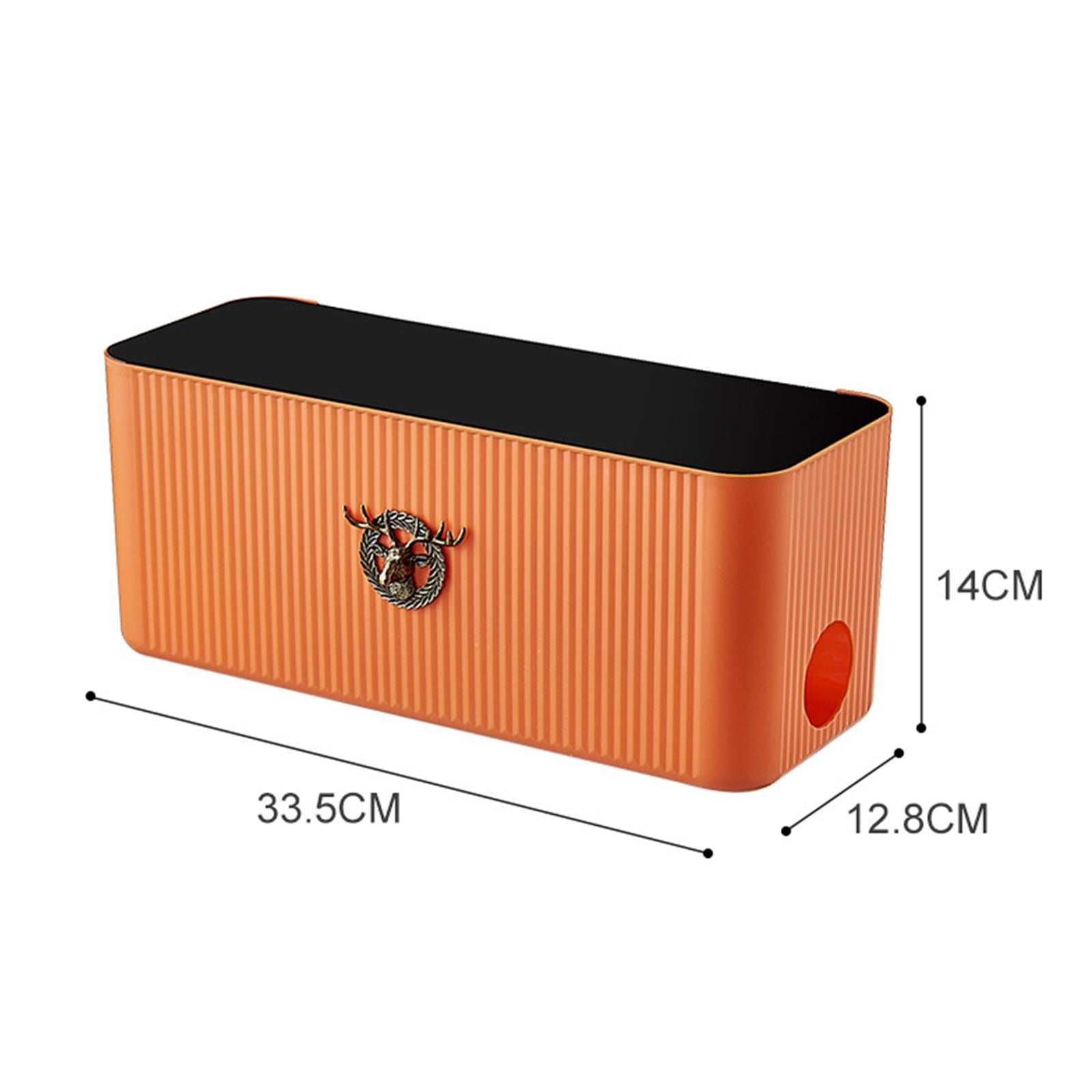 Wzmzjy Cable Management Box Storage Cord Organizer Wires Keeper for Kitchen Dining Room Orange