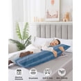 thumbnail image 4 of Haze Blue White Ombre Body Pillow Covers, Vintage Gradient Striped Aesthetics Soft Bed Throw Pillowcases Breathable Cooling Long Lumbar Body Pillow Sham Cover for Bed Sofa 20''x54'', 4 of 7