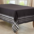 thumbnail image 3 of Fennco Styles Contemporary Stripe Border Design Cotton Tablecloth 70" W x 120" L - Black Table Cover for Dining Table Décor, Banquets, Holiday, Family Gathering, Special Occasions, 3 of 4