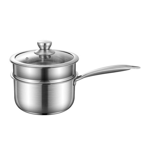 Thinsony Baby Food-grade Auxiliary Pot Easy Cleaning Long-lasting Performance Stainless Steel Clad Milk Pot