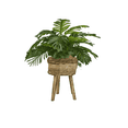 thumbnail image 6 of Artificial Plants, 32" Artificial Palm Plant in Multi-Color Tripod Basket Stand by LCG Florals, Faux Designer Fake Indoor Plant for Living Room, Office, and Home Decor, 6 of 10