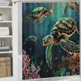 thumbnail image 6 of Orinice Shower Curtains for Bathroom Set Waterproof with Hooks Home Bath Decor Decoration - Turtle Sea World Cool Art 60x72, 6 of 7