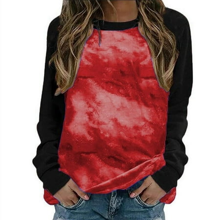 

Women s Fashion T-Shirts Tops Causal Long Sleeve Loose Tunic Blouses Tees black long sleeve shirt women corset tops for women Red L