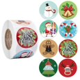 thumbnail image 1 of Pegatinas navideñas en rollo 500 piezas Pegatinas navideñas no tóxicas con temática navideña, 1 of 5
