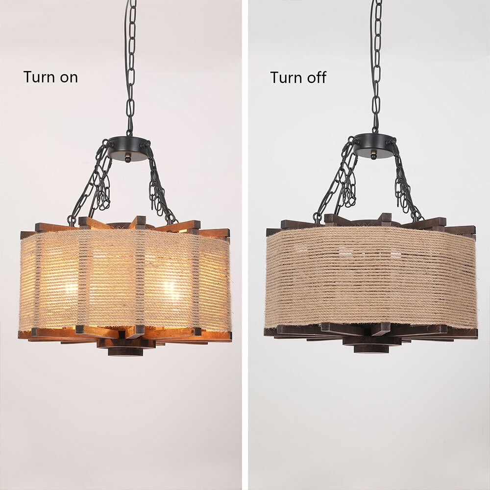 Rustic Chandelier Farmhouse Vintage Pendant Light Ceiling Fixture Lamp 20inch