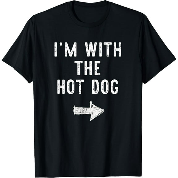 Playful Comfort Tee - I'm With The Hot Dog Costume Halloween Couple HotDog T-Shirt for Men Women Kids