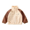 thumbnail image 4 of Kids Thick Warm Fuzzy Fleece Coat, Boys & Girls Fleece Lined Outerwear with Mock Neck, 2025 Fashion Basic Long Sleeve Jacket for Fall and Winter Season Brown, 4 of 4
