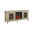 Walker Edison White Oak Fireplace TV Stand for TVs up to 60"
