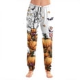 thumbnail image 2 of IYYVV Womens Halloween Pajamas Baggy Print Sweat Pant Fall Lounge Pants with Pockets Yellow L, 2 of 5