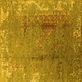 thumbnail image 1 of Ahgly Company Machine Washable Indoor Square Oriental Yellow Industrial Area Rugs, 5' Square, 1 of 4