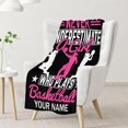 thumbnail image 2 of Personalized Basketball Blanket with Name - Soft, Fuzzy & Warm - 60x50 Inches Throw Size Blanket for Bed, Couch - Black Sports Throw Blanket Gifts for Kids, Adults, 2 of 6