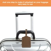 Luggage Tags, 2 Pack Premium PU Leather Luggage Tags Privacy Protection Travel Bag Labels Suitcase Tags,Brown