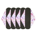 thumbnail image 2 of Serviettes Hygiéniques Réutilisables 5 Pcs Lavables Réutilisables Étanches en Bambou Charbon pour Femmes Taille m, 2 of 8