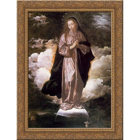 The Immaculate Conception 20x24 Gold Ornate Wood Framed Canvas Art by Velazquez, Diego Rodriguez de Silva