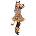 thumbnail image 3 of Adorables Filles Léopard Imprimé Velouté Costume Robe Paillettes Sauvage Enfant Petit 4-6, 3 of 3