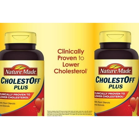 Natures Plus Lecithin - 2 Bottles Of 200 Nature Made CholestOff Plus Softgels 450 mg,