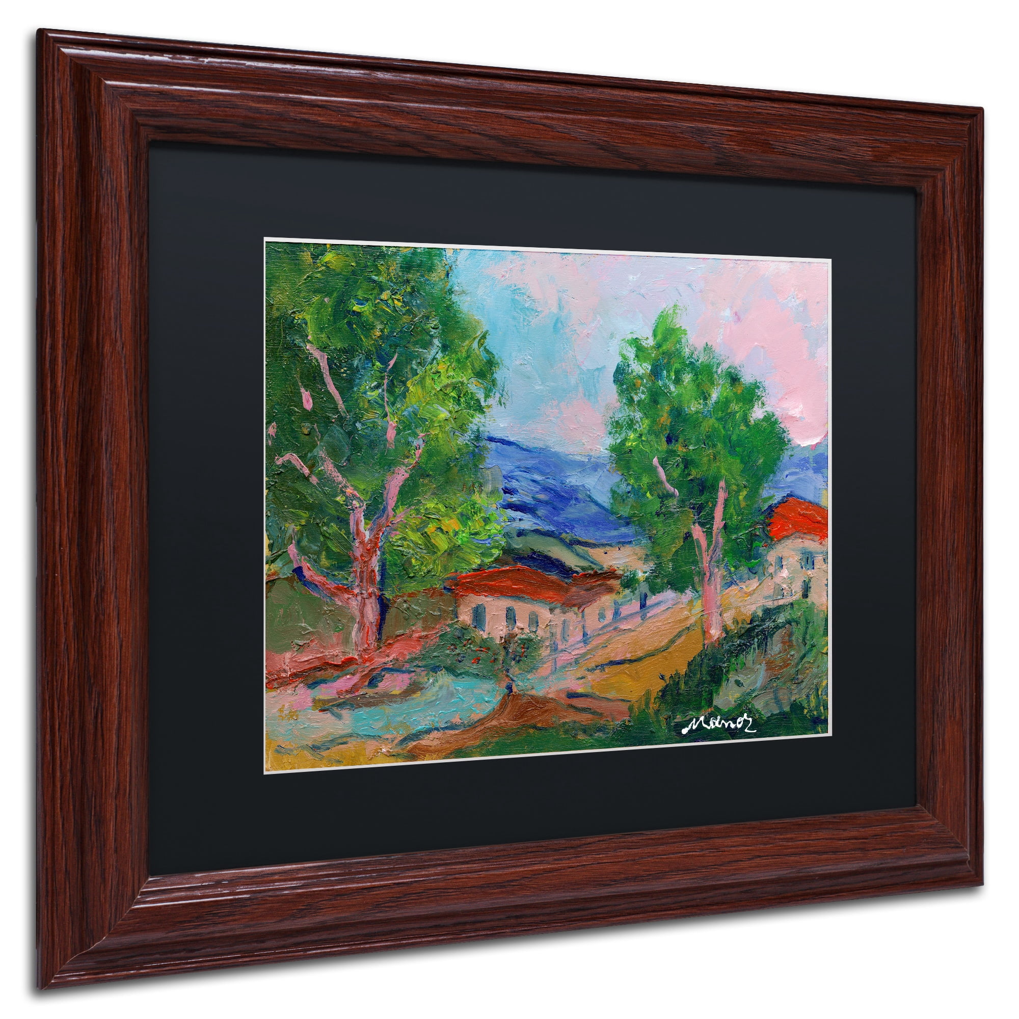 Trademark Fine Art "Tree Valley" Canvas Art by Manor Shadian Black Matte, Wood Frame