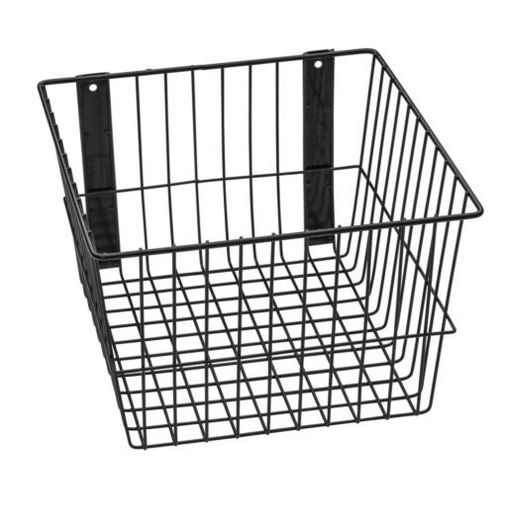 Rack'Em 9090B Mount Anywhere Black Wire Basket 12"x12"x8" Provides