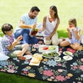 thumbnail image 4 of Coolnut Flower Pattern Large Picnic & Outdoor Beach Blanket, Waterproof Foldable Sandproof 3-Layer Picnic Mat for Camping,Hiking,Travel,Park,Concerts,78"x78", 4 of 6