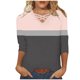 thumbnail image 2 of mfyjkho Tops Para Mujer, Moda Y Ocio Para Mujer, Estampado, Cuello En V, Manga 3/4 Tops De Tallas Grandes L, 2 of 5