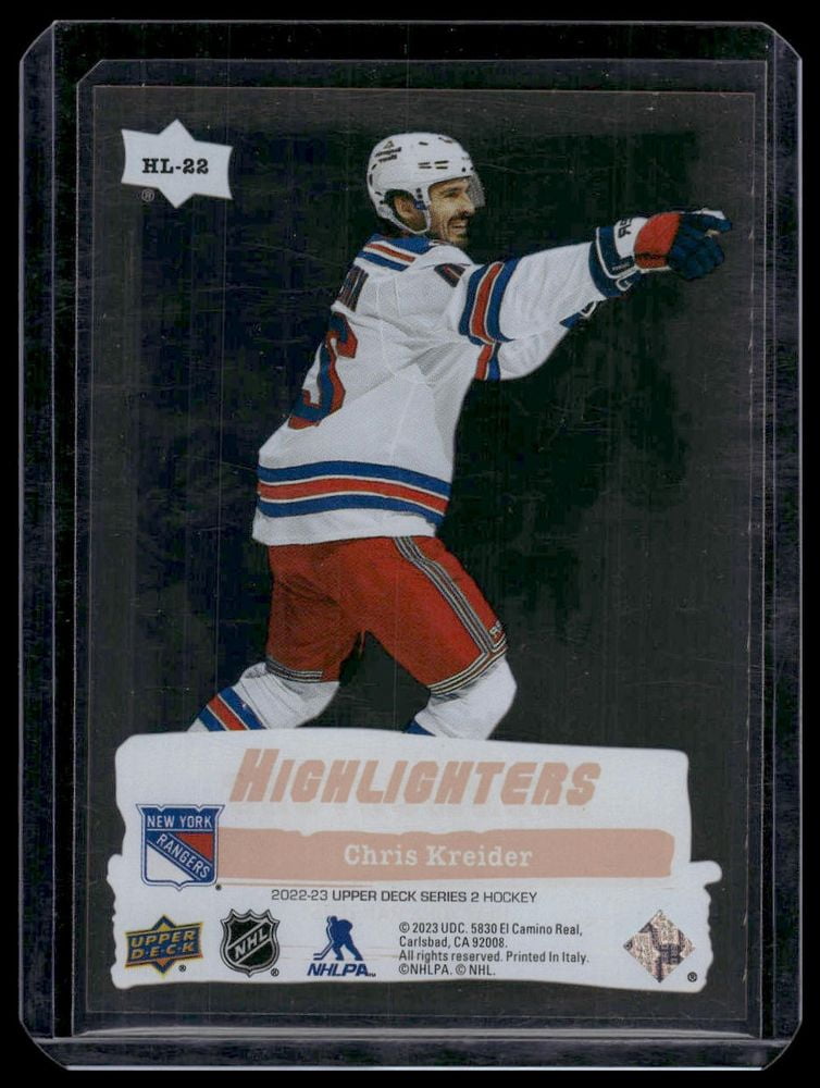 2023 2022-23 Upper Deck Highlighters Chris Kreider #HL-22 Orange