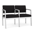 thumbnail image 1 of Lenox Steel Reception Waiting Room 2 Seats Chair / Silver Steel / Black, 1 of 5
