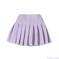 thumbnail image 2 of Fozruso Girls Pleated Uniform Skirts Basic A-Line Mini Skirts with Built-in Shorts for Toddlers and Kids School Casual Wear(Purple), 2 of 6
