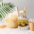 thumbnail image 5 of Ambesonne Kitten Soap Dispenser & Toothbrush Holder Set, Cartoon Cat Silhouettes Sun, 2 Pcs, Brown Chocolate and Brown, 5 of 6