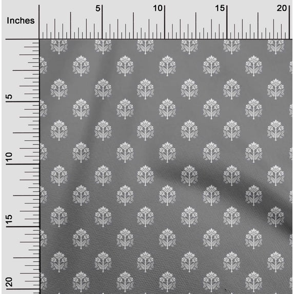 oneOone Cotton Silk Gray Fabric Block Craft Projects Decor Fabric Printed By The Yard 42 Inch Wide