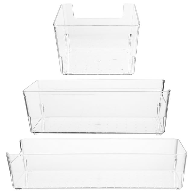 Kit organizador de cajones de 3 piezas, bandejas organizadoras para cajones de escritorio, cajas de almacenamiento transparentes
