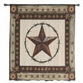 thumbnail image 2 of Country Texas Star Semi Sheer Curtains Drapes for Living Room, Bedroom, French Doors Window 84 Inches Long, Brown Farmhouse Vintage Wooden Rod Pocket Chiffon Curtain Drapery Voile Draperies Panel, 2 of 6