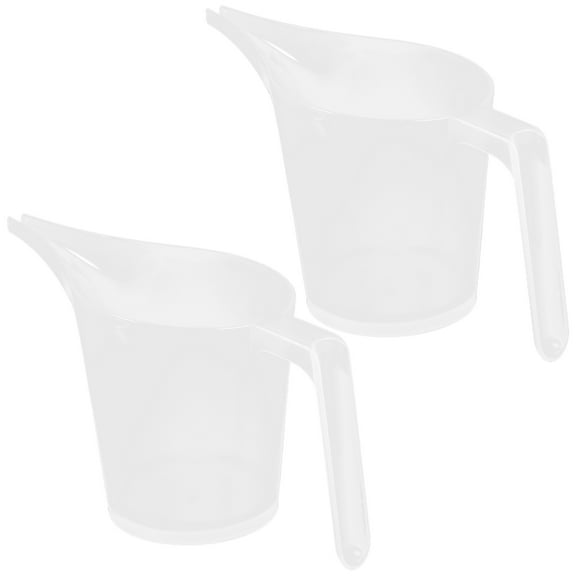 Raindrops 2Pcs Assorted Color Plastic Measuring Pouring Pitcher with Portable Handle for Kitchen Ware