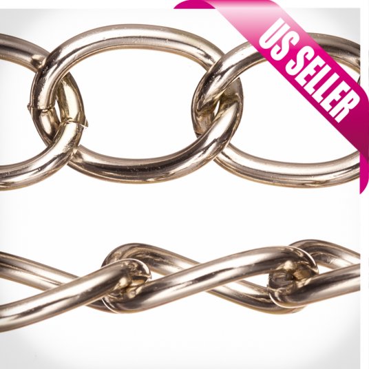 Aluminum Chain, RhodiumFinished, Twisted Oval Links, 4mm Wire 32x24mm