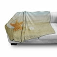 thumbnail image 3 of Starfish Soft Flannel Fleece Throw Blanket, Tropical Caribbean Seacoast with Different Shells and Animals Relaxing Vacation, Cozy Plush for Indoor and Outdoor Use, 70" x 90", Multicolor, by Ambesonne, 3 of 6
