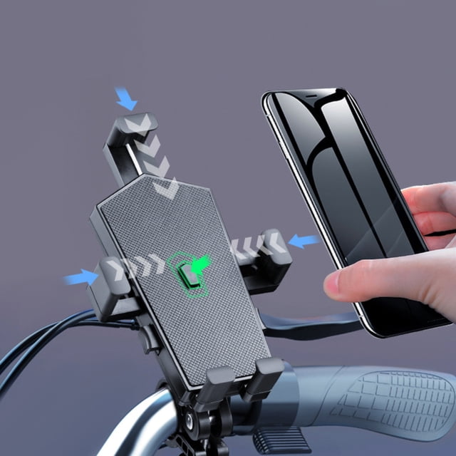 Riforla 360° Rotatable One Click Lock Bike Phone Mount for E Bikes & Umbrella Holders Bungo Rider Accessory Black