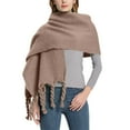 thumbnail image 4 of AWZXDE Women's Solid Color Soft Scarf with Braided Fringe - Cozy Elegant Wrap for Daily B,One Size, 4 of 4