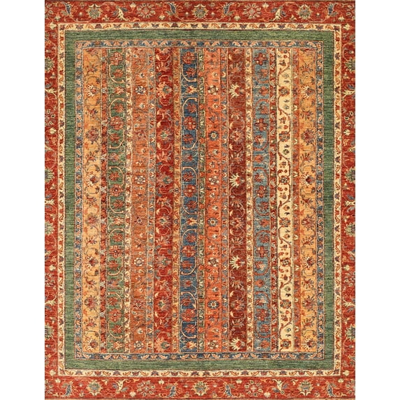 Ahgly Company Indoor Rectangle Abstract Red Abstract Area Rugs, 5' x 7'