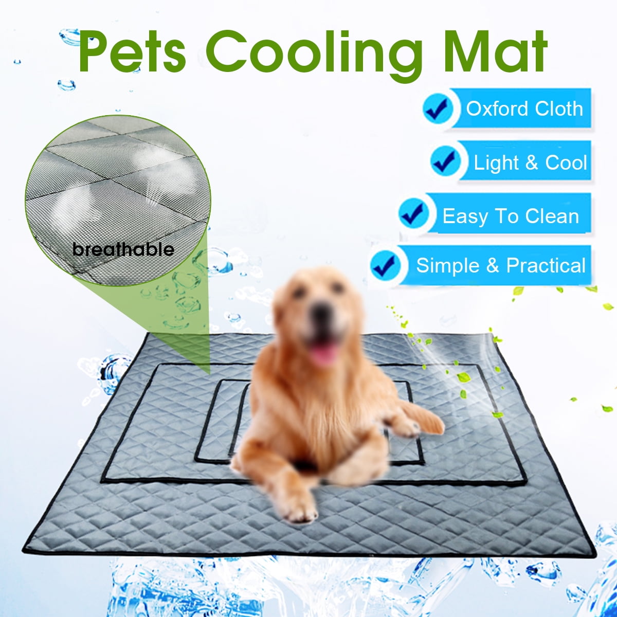 Pet Cooling Mat NonToxic Foldable Cool Pad Cooling Pet Bed for Summer