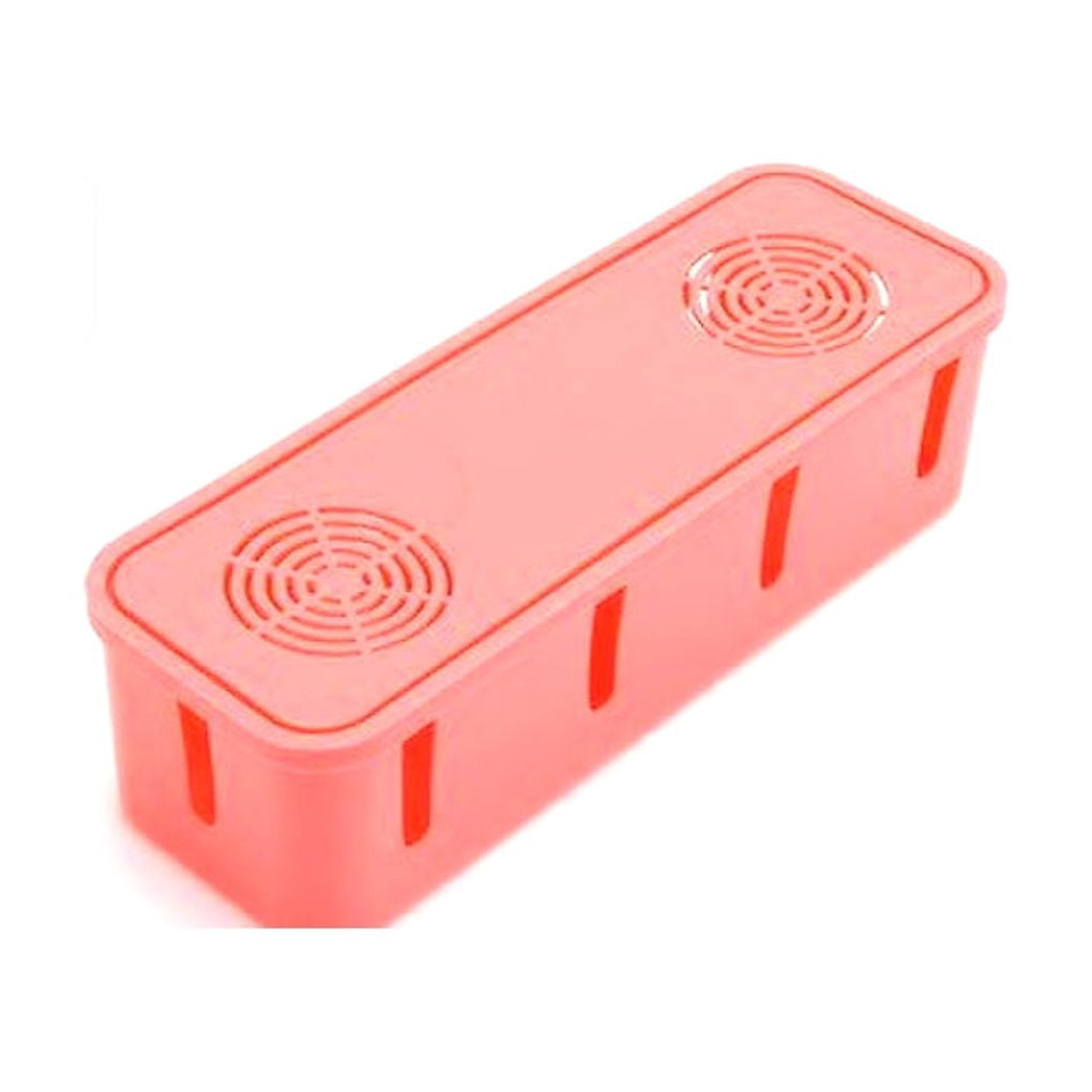 braveheart Household Power Electric Cable Outlet Portable Shockproof Dustproof Breathable Charging Cord Organizer Manager Storage Box Pink