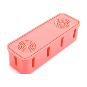 braveheart Household Power Electric Cable Outlet Portable Shockproof Dustproof Breathable Charging Cord Organizer Manager Storage Box Pink