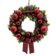thumbnail image 2 of Senmasine-corona de puerta delantera de 30cm, adornos con purpurina, pino Artificial decorativo, Pvc, colgante, lazo rojo a cuadros, coronas de Navidad, 2 of 4