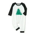 thumbnail image 2 of Family Matching Pajamas Set Christmas Tree Print Long Sleeve Tops and Stretch Casual Plaid Pants Sleepwear, 2 of 7