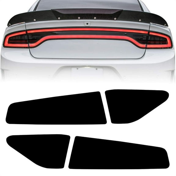 Furulu Rear Tail Light Overlays Vinyl Tint Stickers Smoked For Dodge Charger 2015-2023