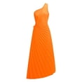 thumbnail image 5 of CHICTRY Womens One Shoulder Long Formal Dress Sleeveless Ruched Evening Ball Gown Cocktail Party Dress Orange XL, 5 of 7