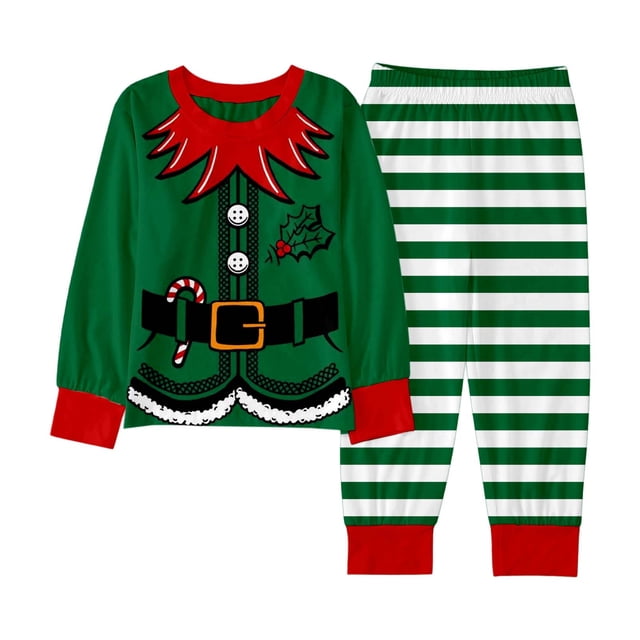 MIASHUI Premier Christmas Pajamas pour Famille Chandails en Molleton Assortis Imprimé Lettre Décontracté Col Rond Chandail Parent Enfant Tenues de Vacances Confortables Femmes,TTG