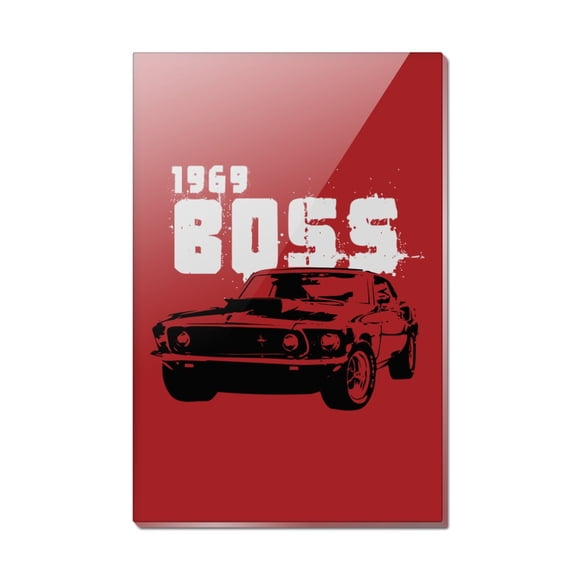 Ford Mustang 1969 Boss Rectangle Acrylic Fridge Refrigerator Magnet