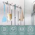 thumbnail image 2 of Broom Holder Wall Mount Stainless Steel Mop and Broom Holder with 5 Racks and 6 Hooks Effective Broom Organizer Versatile Broom Hanger Wall Mount for Kitchen Closet Laundry Room Pantry, 2 of 9